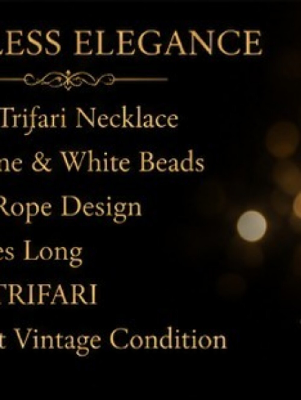 Vintage Trifari Gold Tone White Seed Bead Rope Necklace 26 Opera Length Signed - Picture 5 of 13